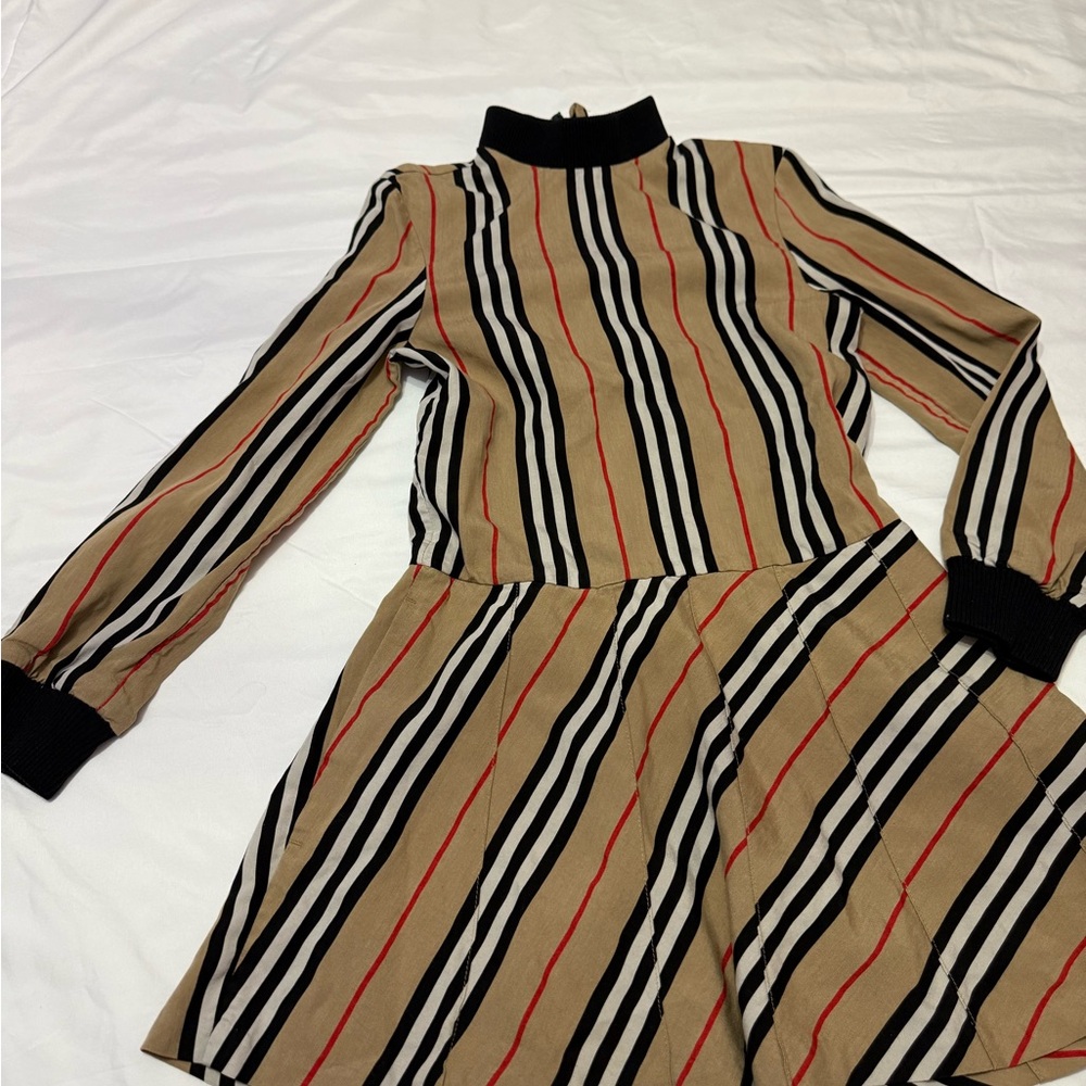 Burberry Black, Red, and Tan Striped Garment